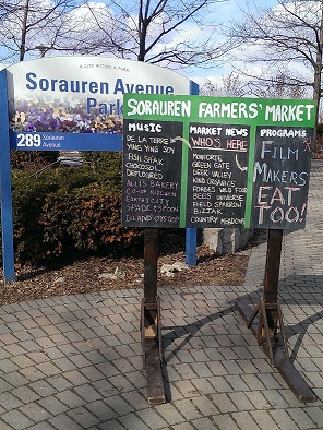 sorauren farmers market sign