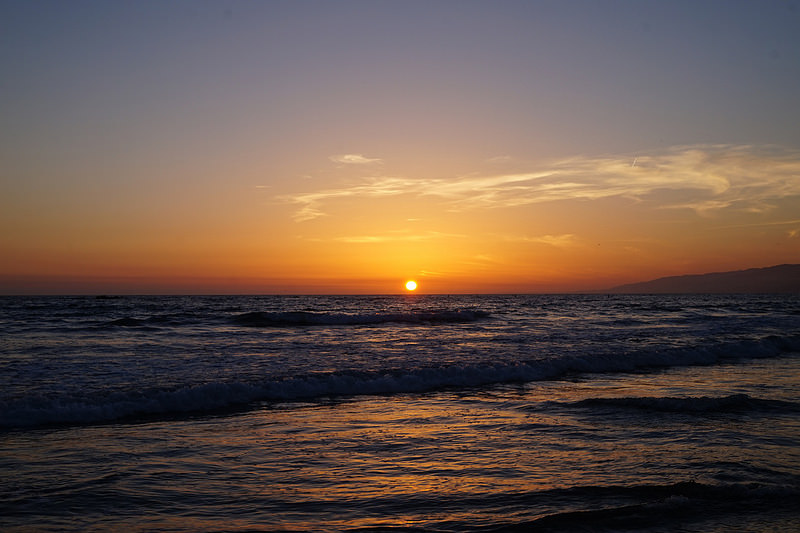 sunset santa monica beach
